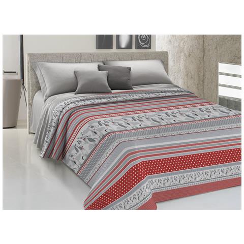 Copriletto Piquet Primavera Estate 100% Cotone Disegno Bau Bau 1 Piazza E Mezza Rosso - Foto 1