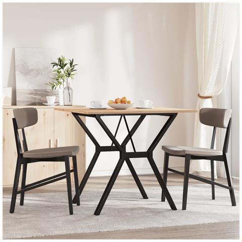 Tavolo Da Pranzo Telaio A Y 90x90x75 Cm Massello Pino E Ghisa - Foto 3