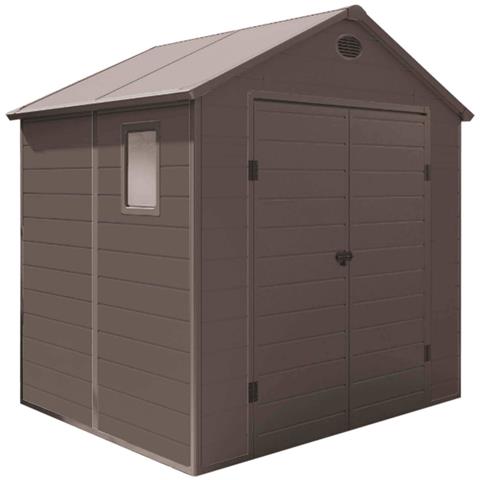 Casetta Cottage Da Giardino Porta Attrezzi In Resina Effetto Legno Montebianco Marrone - Foto 1