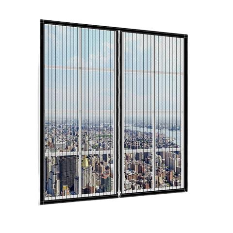 Tenda Per Finestra Zanzariera Con Chiusura A Cerniera Black Xl - Foto 1