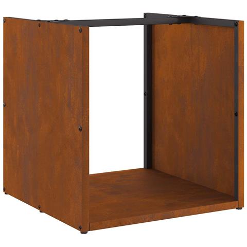 Rastrelliera per Legna da Ardere 40x40x40 cm in Acciaio Corten - Foto 1