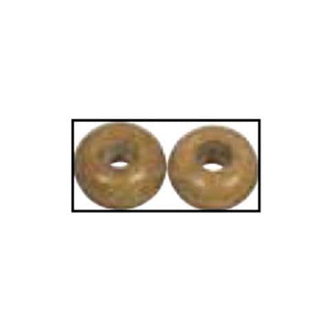 2 Pezzi - Perline In Vetro Opaco Con Foro Grande Ø16mm L. 6 Mm - Colore Caramello - Foto 1