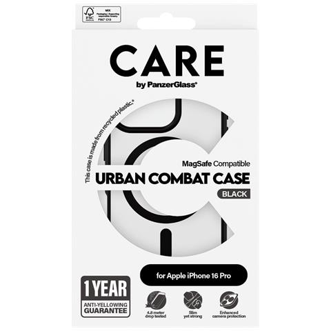 CARE by PG UrbCom BLK MagS iPhone16P 6.3 custodia per cellulare Cover Trasparente - Foto 2