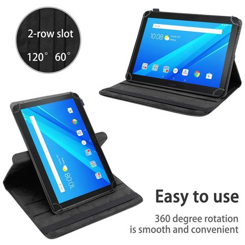 Cadorabo Custodia Per Tablet Compatibile Con Lenovo Tab 4 10 Plus (10.1 Zoll) In Nero - Coperchio Protettivo A 360 Gradi Fatto Di Finta Pelle Con Funzione Di Stand E Banda Elastica - Foto 2