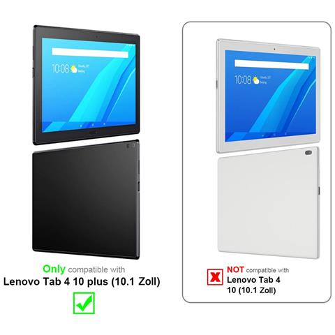 Cadorabo Custodia Per Tablet Compatibile Con Lenovo Tab 4 10 Plus (10.1 Zoll) In Nero - Coperchio Protettivo A 360 Gradi Fatto Di Finta Pelle Con Funzione Di Stand E Banda Elastica - Foto 6