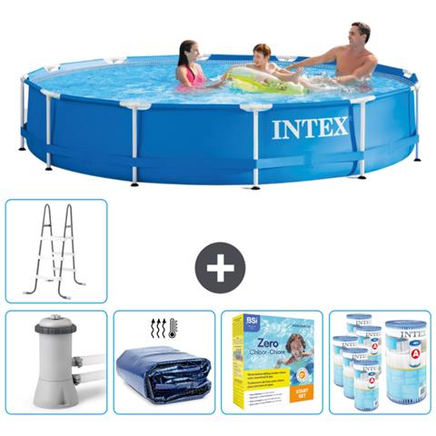 Piscina Fuori Terra - In Giro - 366x366x76 Cm - Blu - Include Accessori Coordinati Cb27 - Foto 1