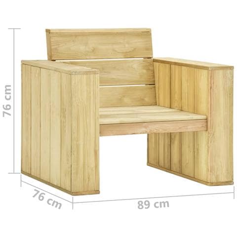 Lusso Casadino -  Set Divani Da Giardino 3 Pz Con Cuscini Legno Pino Impregnato - Foto 8