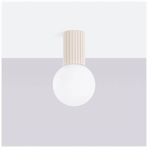 Lampada Da Soffitto Halo Beige Ip44 Sl. 1718 - Moderno Lampada Da Soffitto Beige 21x12x12 Cm - Foto 2