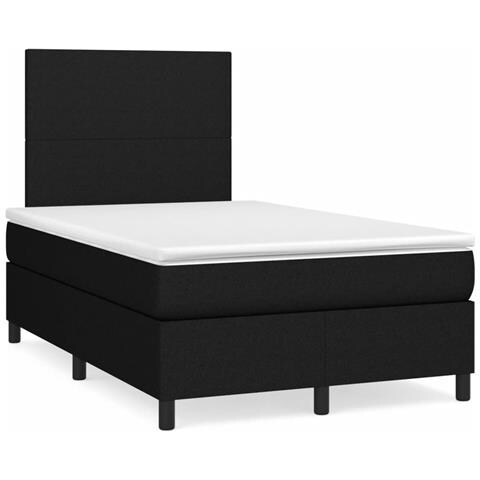 Letto a Molle con Materasso e LED Nero 120x190 cm in Tessuto - Foto 2