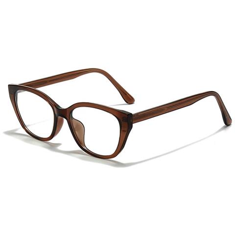 Occhiali Da Vista A Occhi Di Gatto Anti Luce Blu Compatibili Con Tr90 E Pc, Stile Retrò Unisex Per Protezione Visiva E Moda Brown - Foto 1