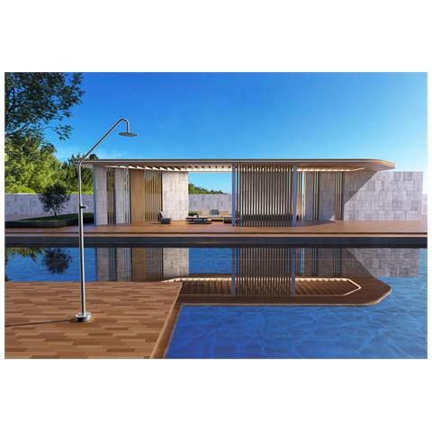 Doccia Da Esterno In Acciaio Inox 316 Imex Colorado Per Piscina O Giardino Design Elegante E Resistente Alla Corrosione Diffusore Orientabile Anticalcare Rubinetto Temporizzato - Foto 1