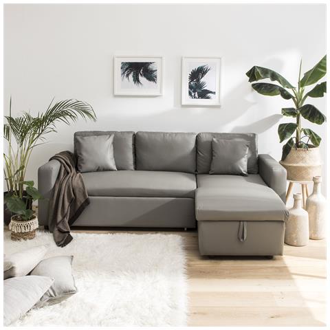 Divano Letto Angolare Clark A 3 Posti In Taupe - Foto 6