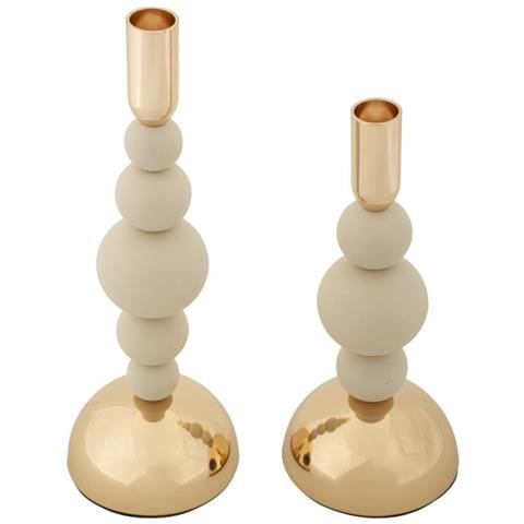 Portacandela Mf935 - Beige - Acciaio - 10x10x29,5 Cm - Foto 2