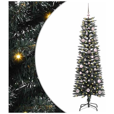 Albero di Natale artificiale con 150 LED Verde 150 cm - Foto 1