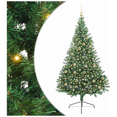 Albero di Natale artificiale con luci integrate Verde 210 cm - Foto 1