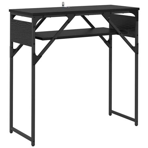 TavoloConsolle Rovere Nero 75x30x75cm Legno multistrato - Foto 1