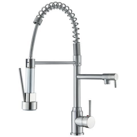 Rubinetto per lavello da cucina, Blackswan, tipo M387 con 2 modalità e 2 uscite, doccia mobile, modello nichelato, misura 47 cm - Foto 1