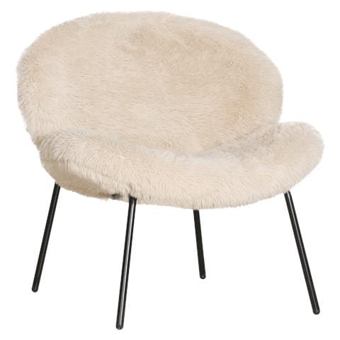 Poltrona Sacha In Pelliccia Sintetica Beige - Foto 1