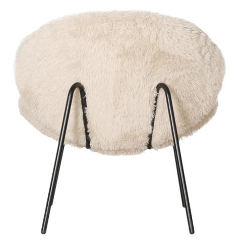 Poltrona Sacha In Pelliccia Sintetica Beige - Foto 5