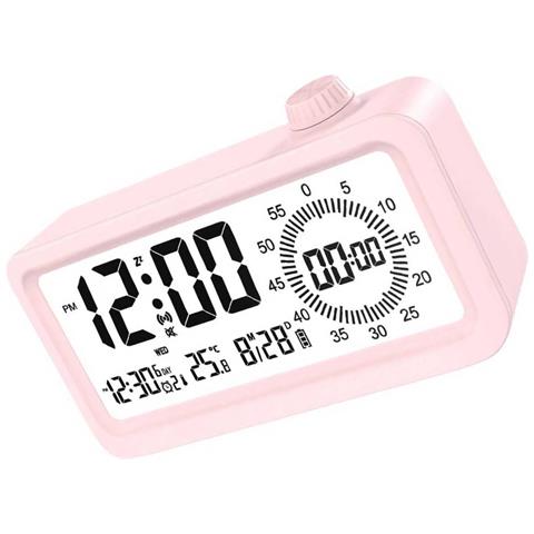 Sveglia Smart Ricaricabile Con Lcd, Luce Notturna E Timer Countdown Pink - Foto 2