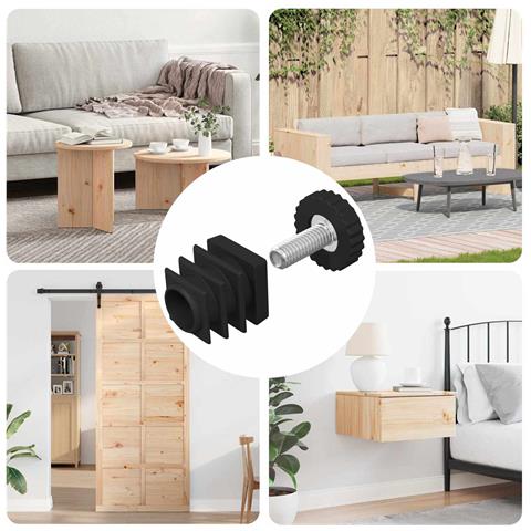 Livellatori per Mobili Regolabile 1895 pcs Nero PP - Foto 2