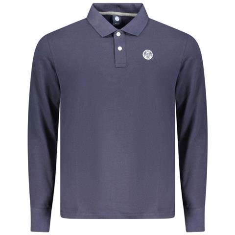 POLO DA UOMO A MANICHE LUNGHE, BLU - Colore: Blu, Taglia: XL - Foto 1