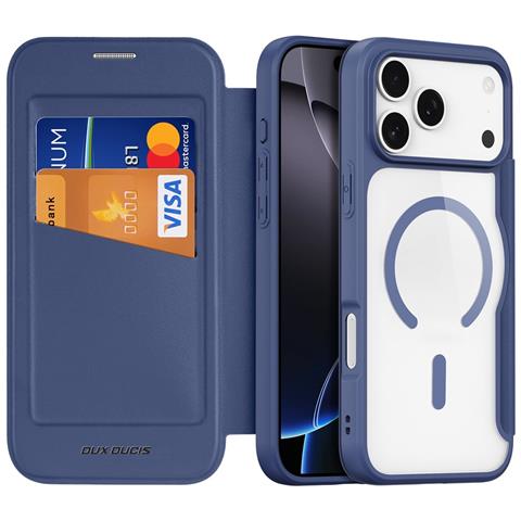 Cover con Tapa per iPhone 17 Pro - Pelle /PU, Blu, MagSafe - Foto 4