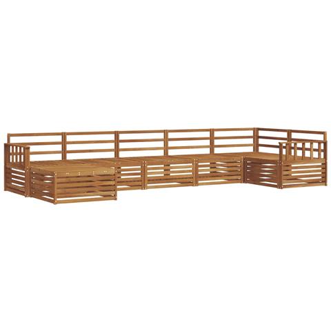 Set divani 7 pcs Naturale Legno di Acacia Massello - Foto 1