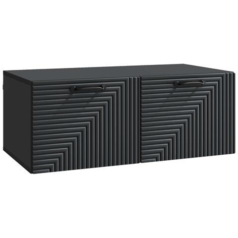 Mobile Porta TV da Muro Nero 78,5 x 41 x 30 cm - Foto 1