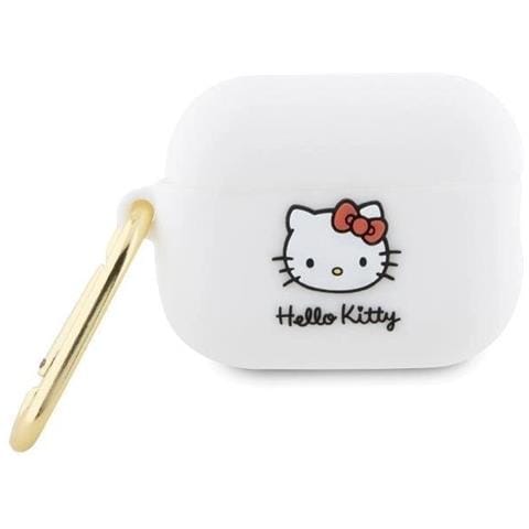 Custodia In Silicone 3d A Forma Di Testa Di Hello Kitty Per Airpods Pro 2 (2022/2023) - Bianca - Foto 2