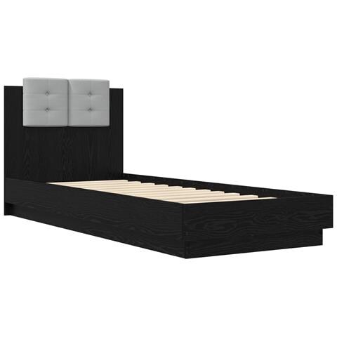 Struttura letto con testata Rovere Nero Legno ingegnerizzato - Foto 2