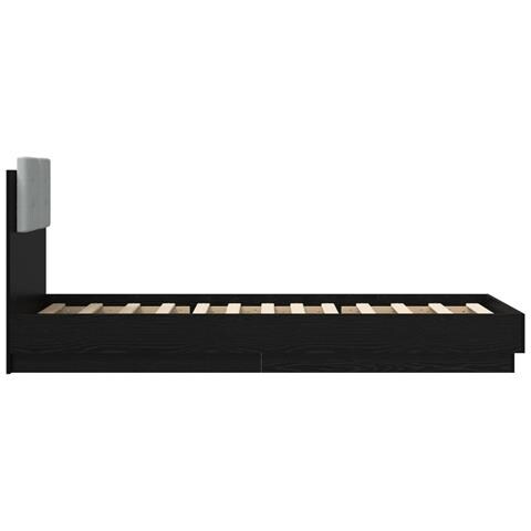 Struttura letto con testata Rovere Nero Legno ingegnerizzato - Foto 10