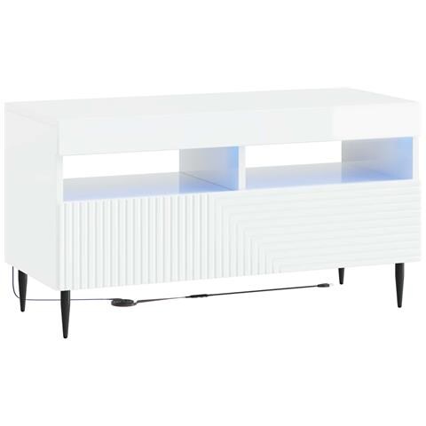 Mobile TV LED Bianco Lucido Legno ingegnerizzato - Foto 1