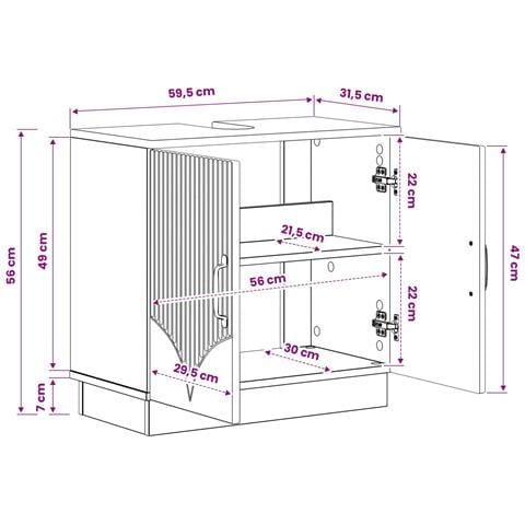 Armadio per Lavabo da Bagno HOORN Legno antico - Foto 9