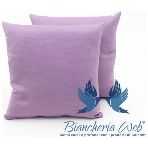 Coppia Cuscini Arredo Imbottiti Tessuto Ottoman In Tinta Unita Colore Lilla 37 50x50 Lilla 37 - Foto 2
