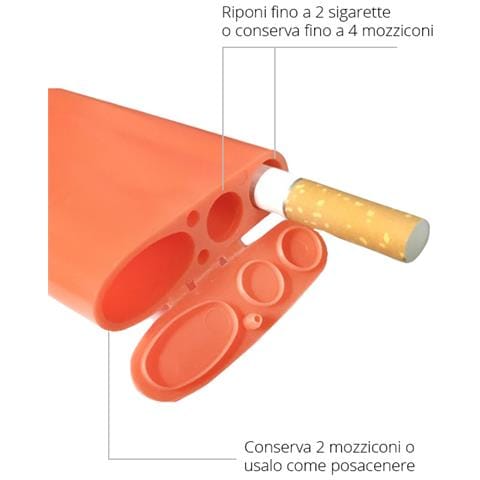 1 Posacenere Tascabile Smookey Ignifugo Porta Accendino Bic Mozziconi Harley Fucsia + Accendino Bic J 25 - Foto 2