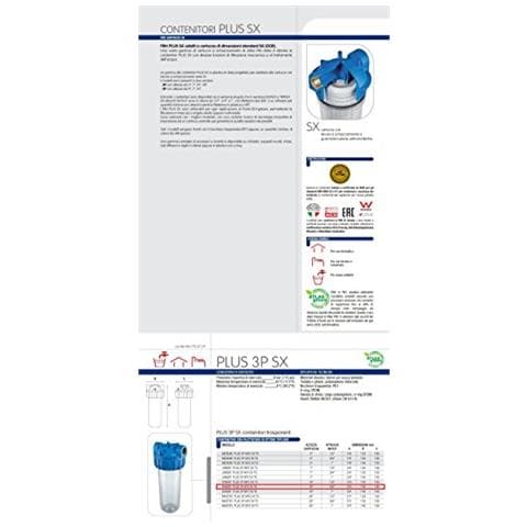 Contenitori Per Cartucce 10"" Filtri Senior Plus 3p Afo Sx Ts Housing Attacco 3/4"" F / f. - Foto 2
