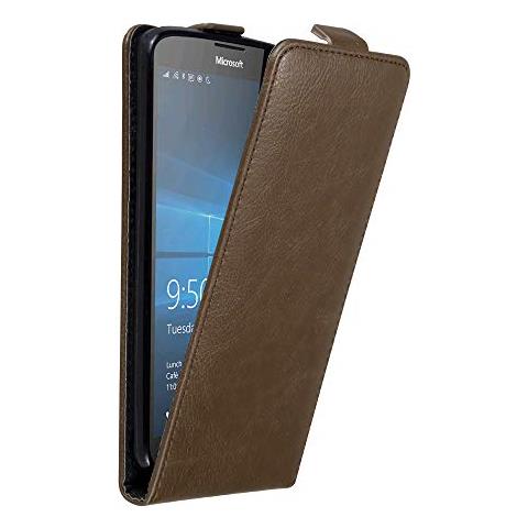 Custodia Compatibile Con Nokia Lumia 950 Xl In Bruno Caffè - Coperchio Protettivo In Design Flip Con Chiusura Magnetica - Foto 1