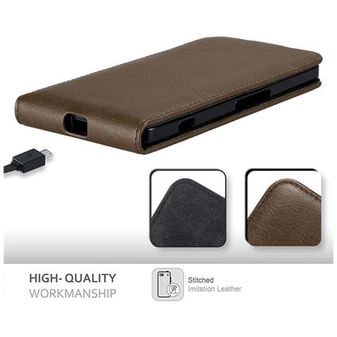 Custodia Compatibile Con Nokia Lumia 950 Xl In Bruno Caffè - Coperchio Protettivo In Design Flip Con Chiusura Magnetica - Foto 8