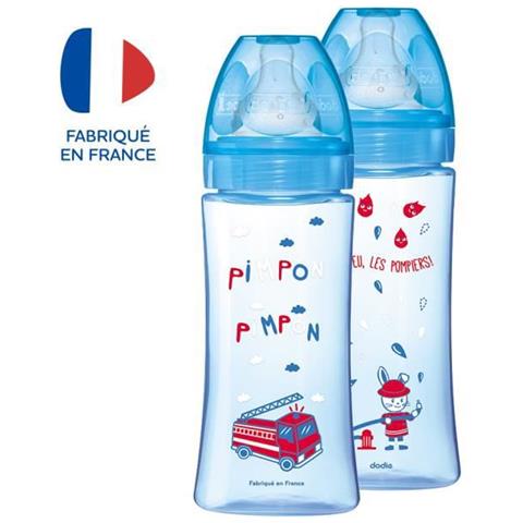 Lotto Di 2 Bottiglie Anticoliche Iniziazione + - 330ml - Blue Firefighter - Tettarelle Rotonde 3 Velocità Flusso 3 - Foto 1