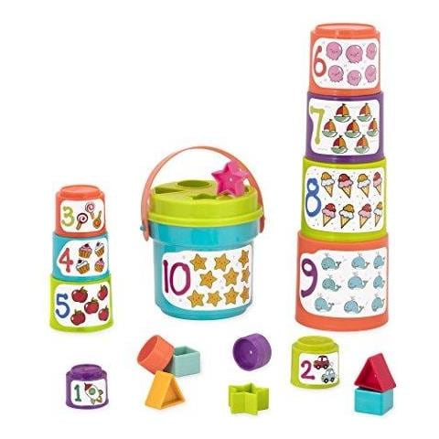 Ordina E Stack Di Annidamento Tazze - Educativi Piramide Impilabile Con I Numeri E La Forma Ordinamento - Acqua E Sabbia Giocare Con 19 Pezzi Colorati - Foto 1