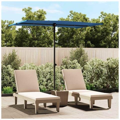 Ombrellone da Giardino con Palo in Alluminio 2x1,5 m Azzurro - Foto 2