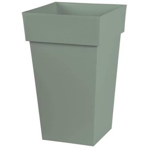 Vaso Da Fiori Quadrato Alto Tuscany - 39 X 39 X H 65 Cm - 62 L - Verde Alloro - Foto 1