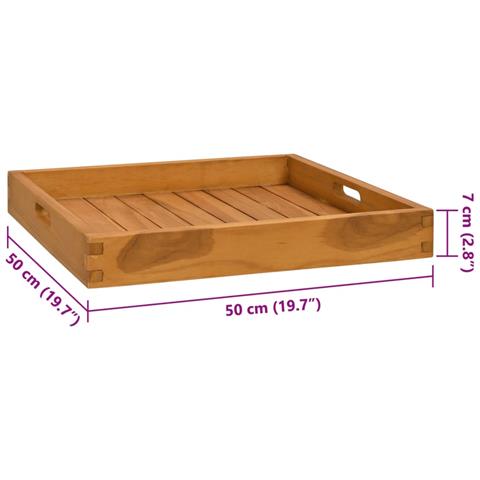 Vassoio Da Portata 50x50 Cm In Legno Massello Di Teak - Foto 2