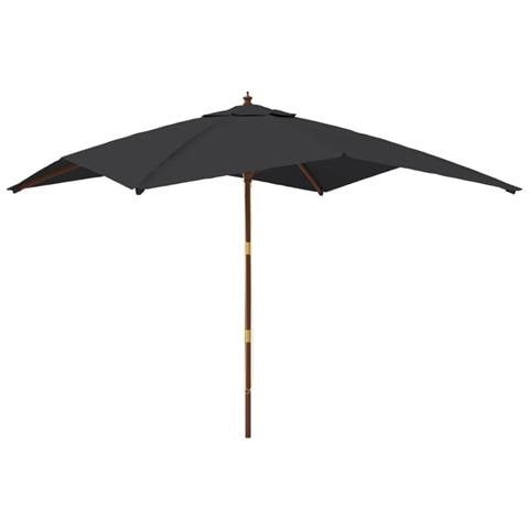 Ombrellone Da Giardino Con Palo In Legno Nero 300x300x273 Cm - Foto 1