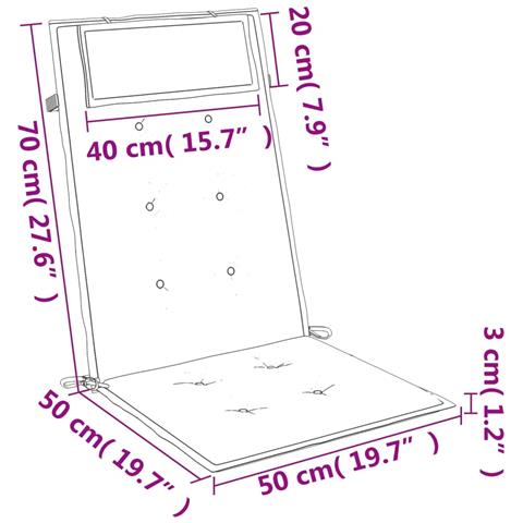 Cuscini Sedia Con Schienale Alto 6 Pz Blu Chiaro Tessuto Oxford - Foto 11