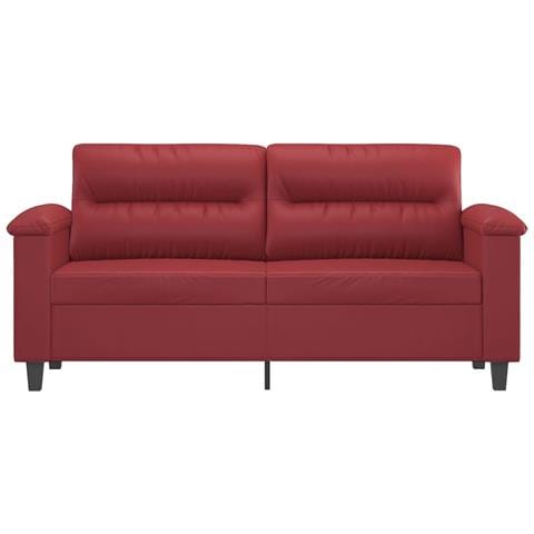 Divano A 2 Posti Rosso Vino 140 Cm In Similpelle - Foto 3