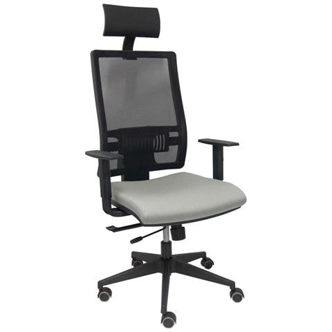 Sedia Ufficio Con Poggiatesta Horna Traslack Bali Grigio Chiaro - Foto 1