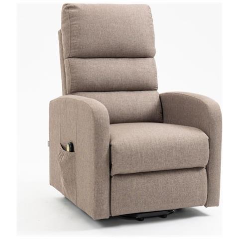Poltrona Alzapersona Lorena Un Motore In Tessuto Cappuccino - Foto 1