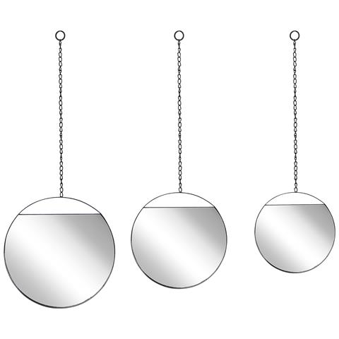 Specchio Odos 33/29/24 Cm 80/75/69 Cm Metallo Nero - Foto 5